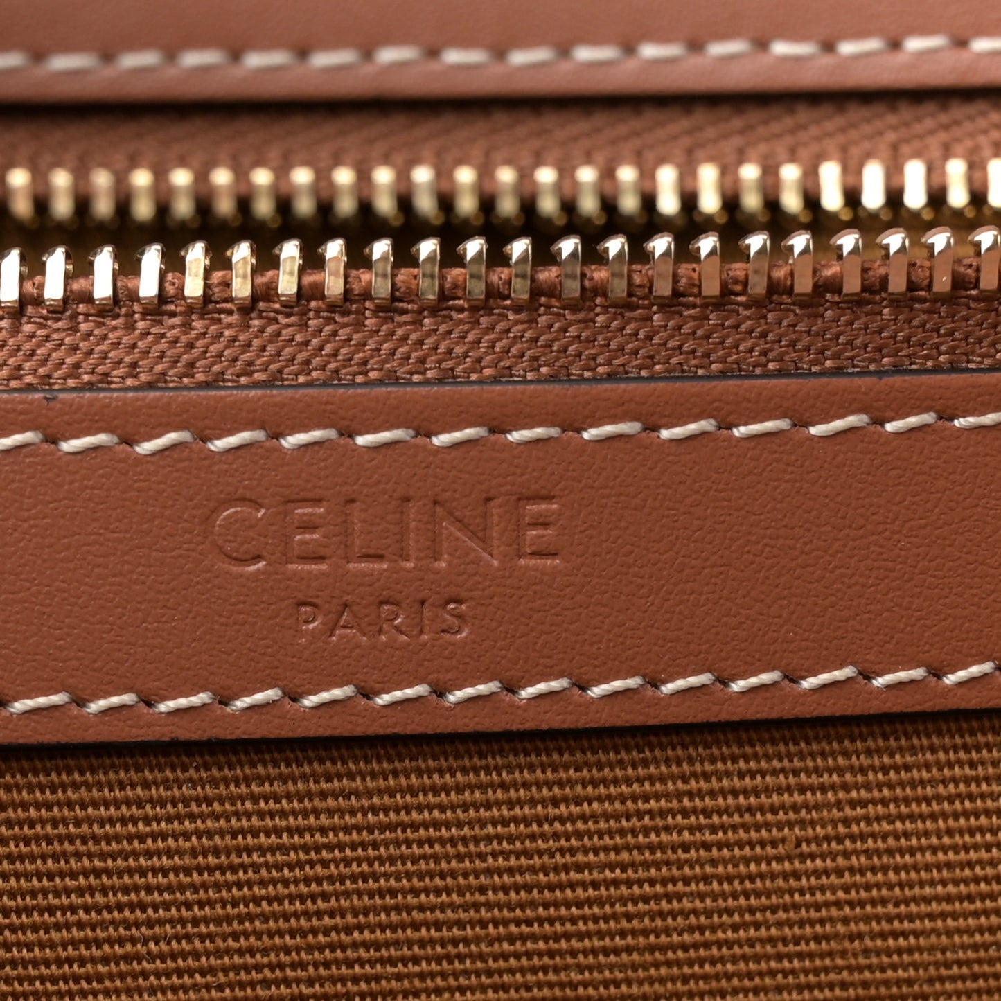 Triomphe Canvas Calfskin Medium Cabas Bag Tan