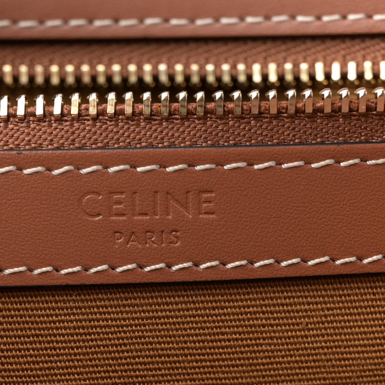 Celine Triomphe Canvas Calfskin Medium Cabas Bag Tan 6 of 10
