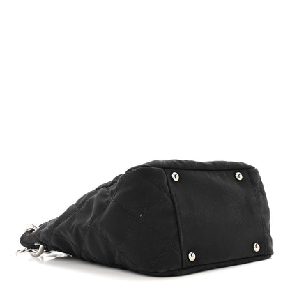 Chanel Lambskin Nylon Quilted Mademoiselle Shoulder Bag Black 4 of 11