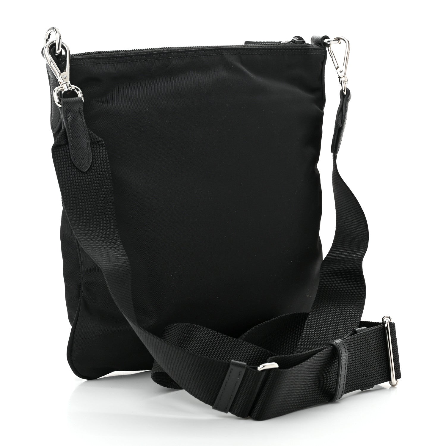 Prada Tessuto Nylon Saffiano Flat Messenger Bag Black 3 of 10