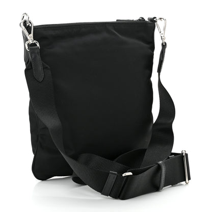 Prada Tessuto Nylon Saffiano Flat Messenger Bag Black 3 of 10