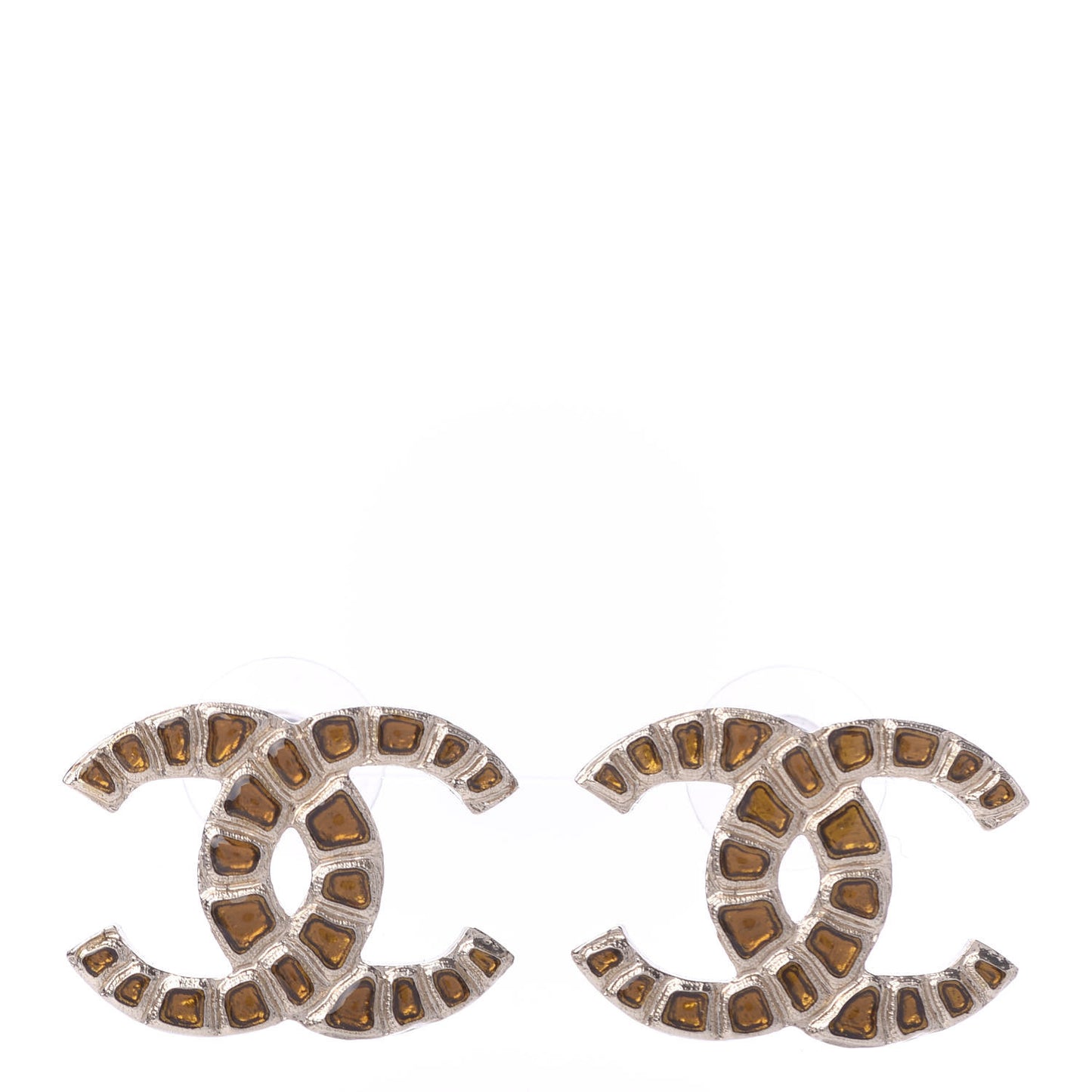 Metal Gripoix Along The Nile Earrings Gold Orange