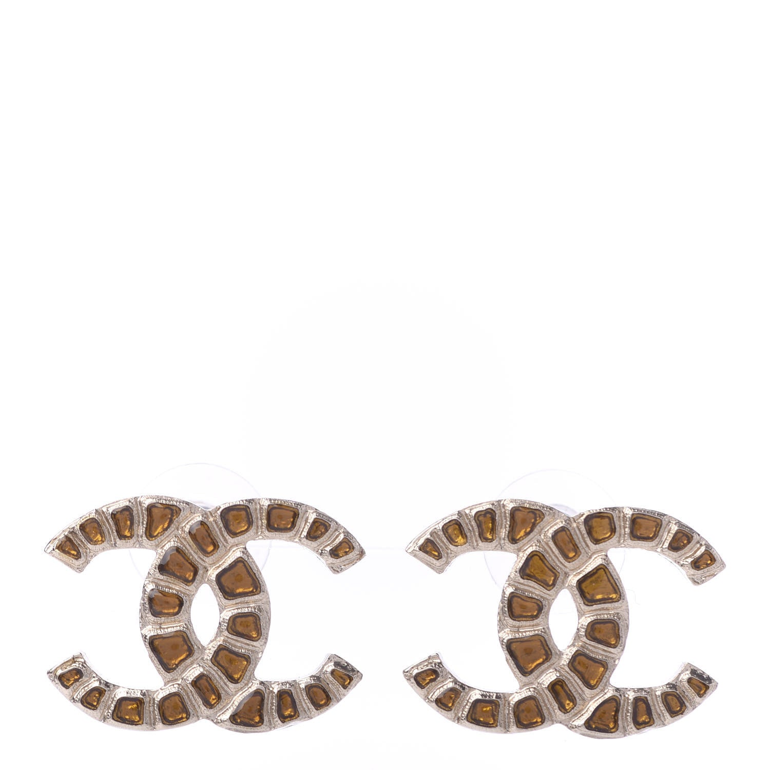 Chanel Metal Gripoix Along The Nile Earrings Gold Orange 1 of 5