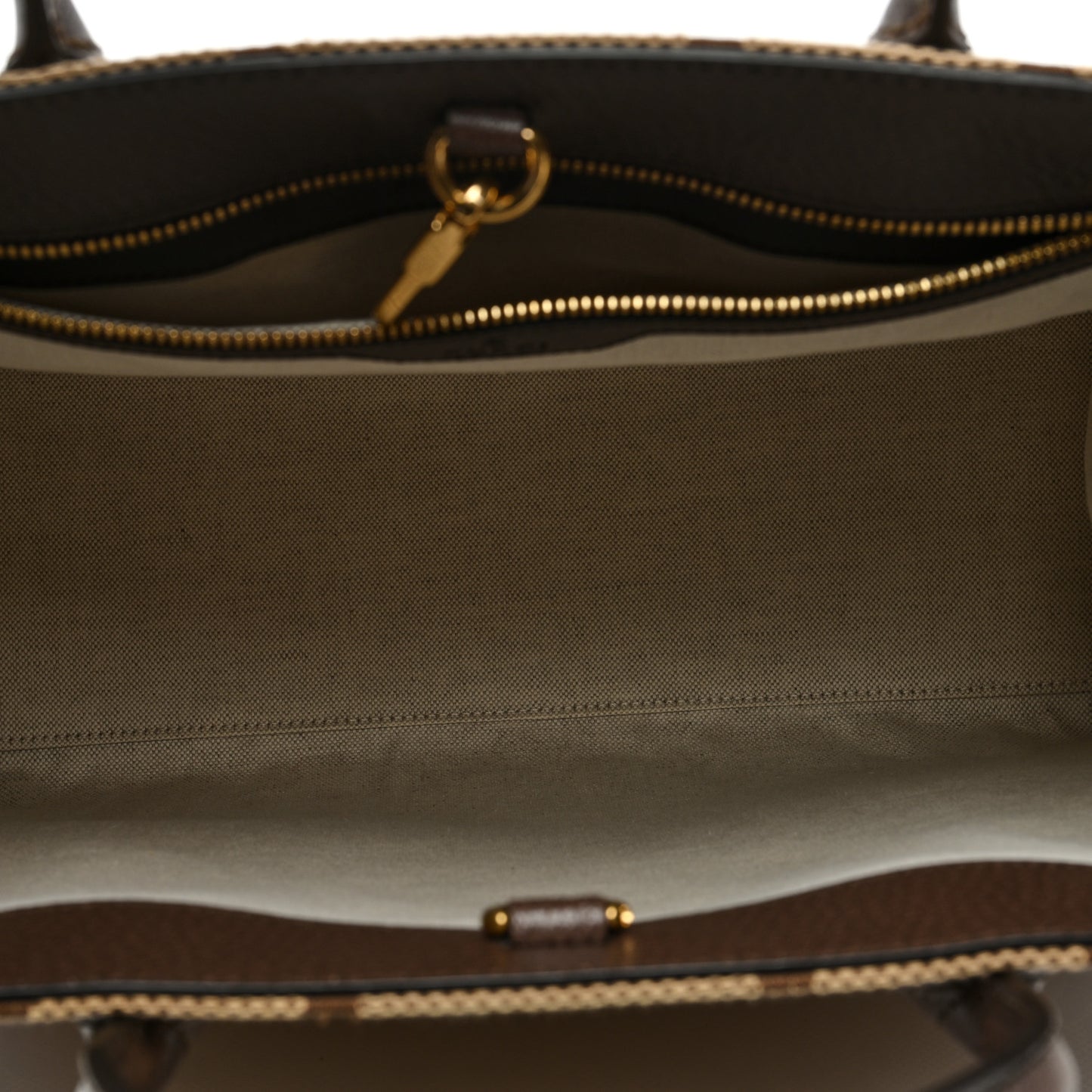 Monogram Jumbo GG Textured Dollar Calfskin Web Tote Bag Camel Ebony New Acero