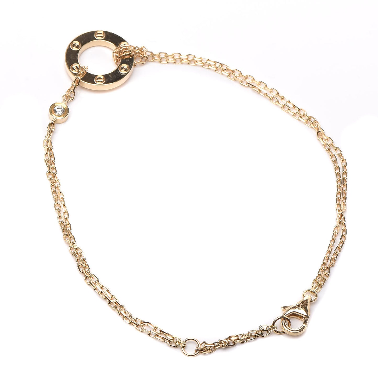 18K Yellow Gold Diamond LOVE Bracelet