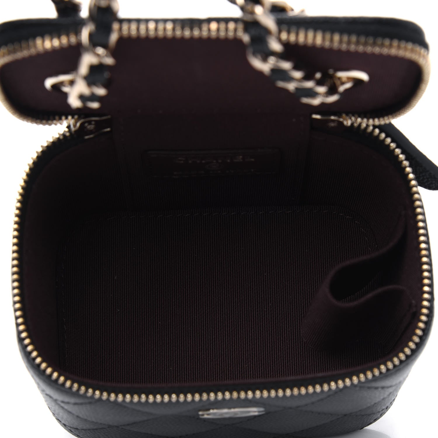 Chanel Caviar Quilted Mini Vanity Case With Chain Black 4 of 4