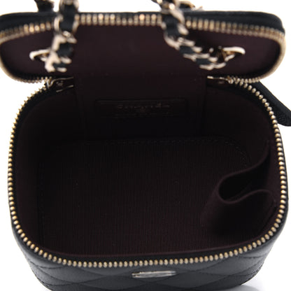 Chanel Caviar Quilted Mini Vanity Case With Chain Black 4 of 4