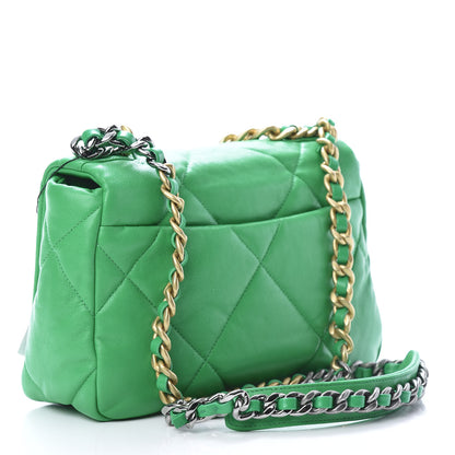 Chanel Lambskin Quilted Medium 19 Flap Green 3 of 11