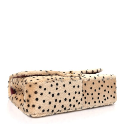Chanel Pony Hair Cheetah Printed Creative Fabrics Flap Light Beige Black 4 of 11