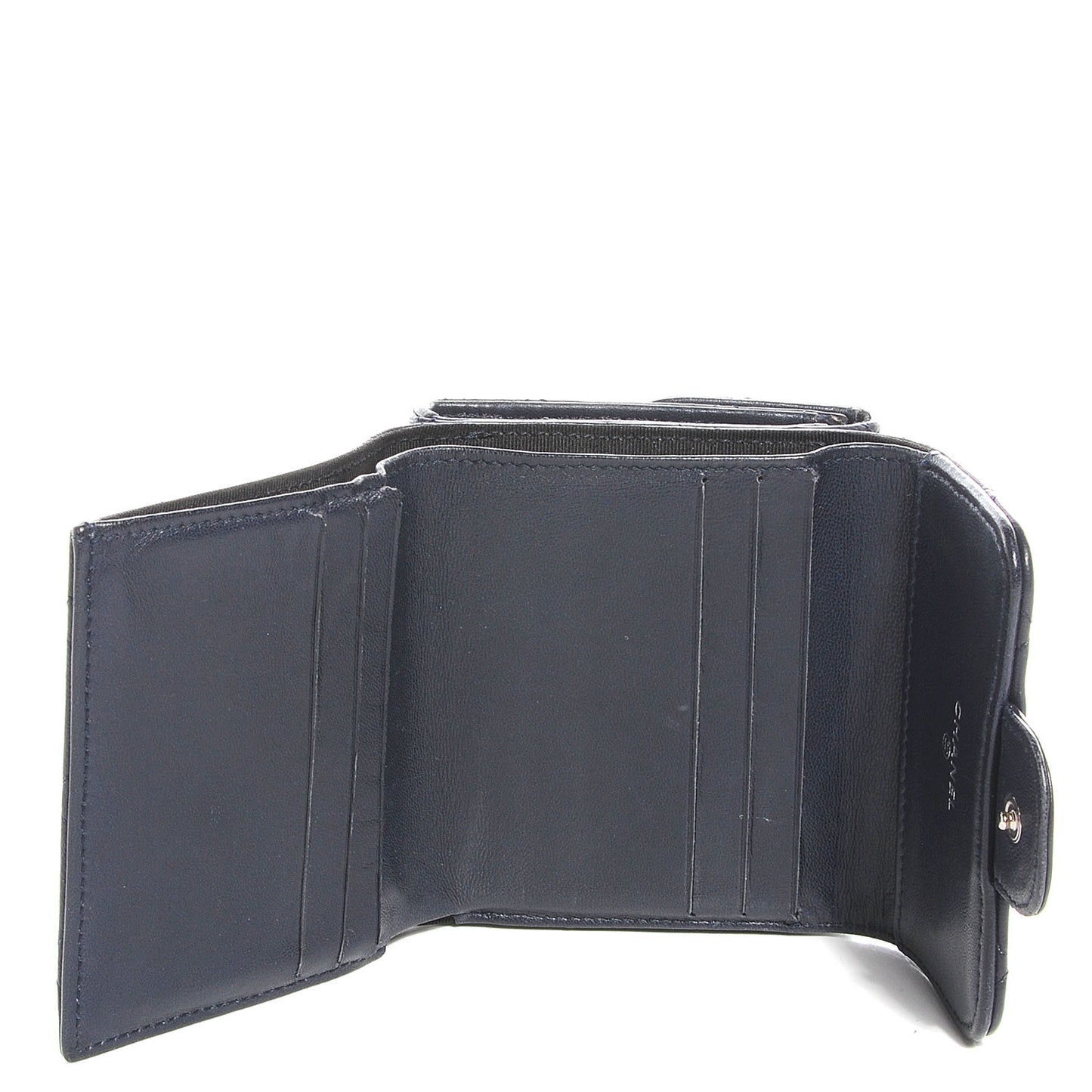 Lambskin French Purse Wallet Navy