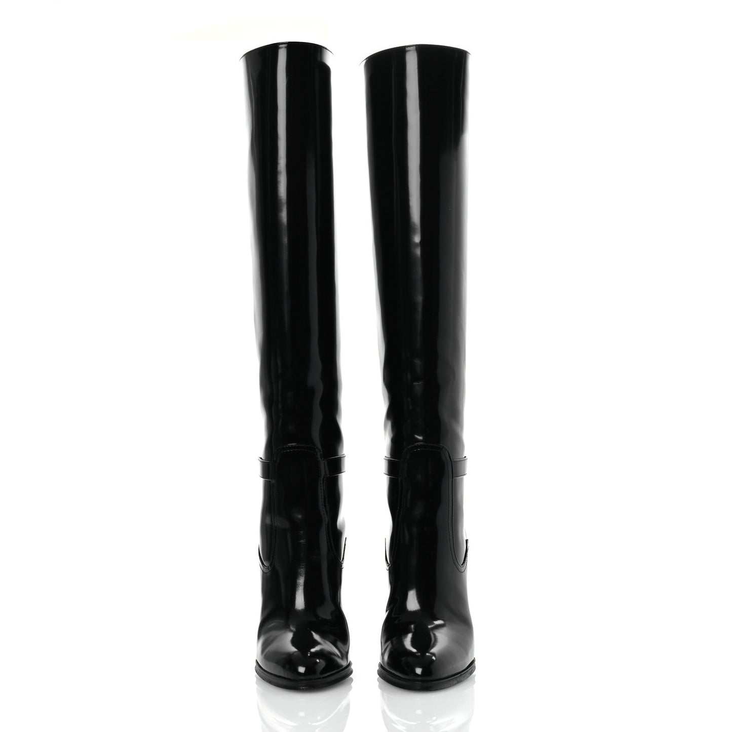 Patent Calfskin Diane 100 Boots 37 Black