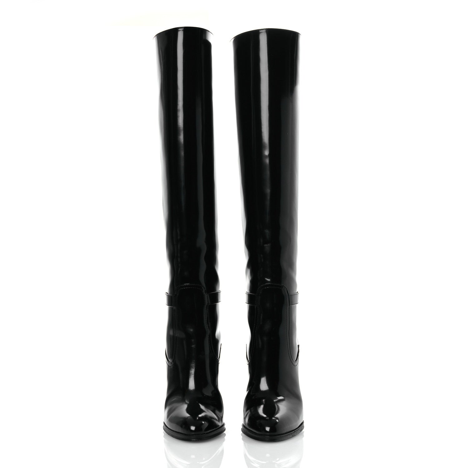 Saint Laurent Patent Calfskin Diane 100 Boots 37 Black 3 of 13