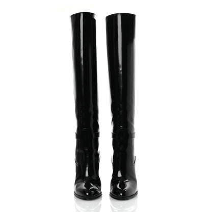 Saint Laurent Patent Calfskin Diane 100 Boots 37 Black 3 of 13