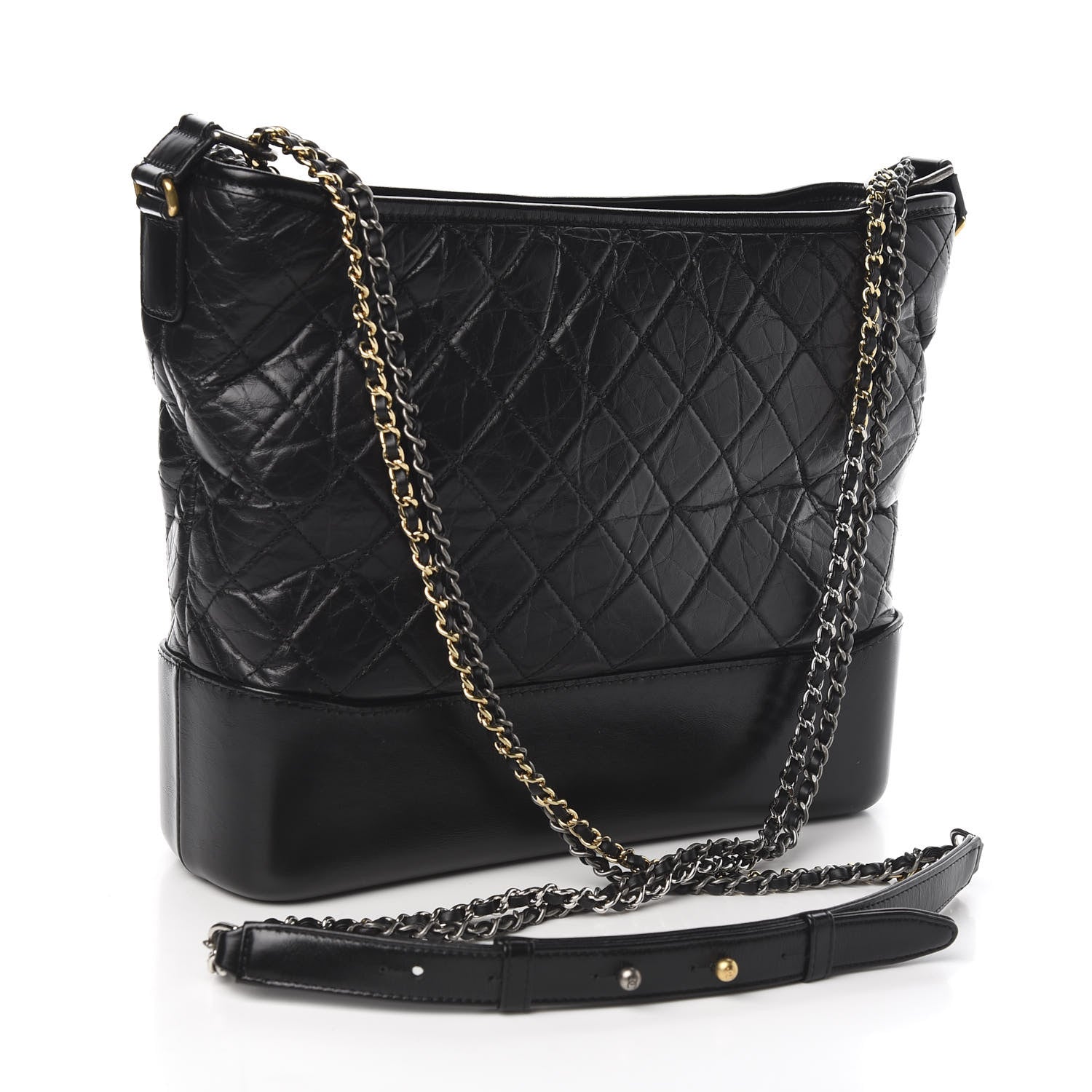 Chanel Aged Calfskin Quilted Large Gabrielle Hobo Black 3 of 11
