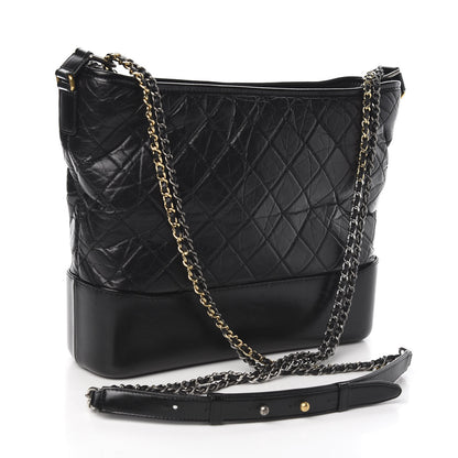 Chanel Aged Calfskin Quilted Large Gabrielle Hobo Black 3 of 11
