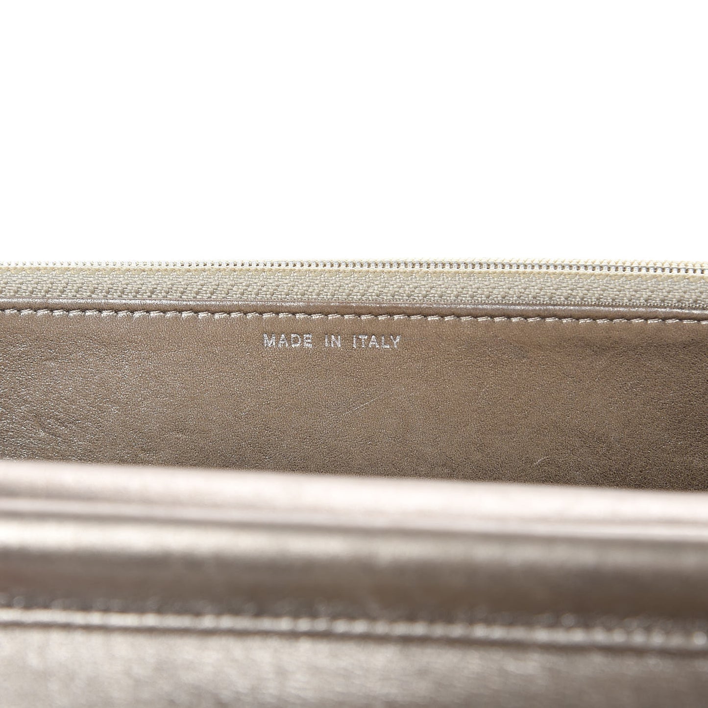 Metallic Calfskin Quilted Boy Wallet On Chain WOC Gold