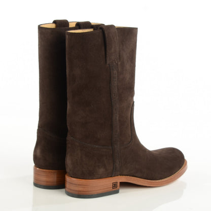 Chanel Suede Logo Boots 38 Brown 4 of 8
