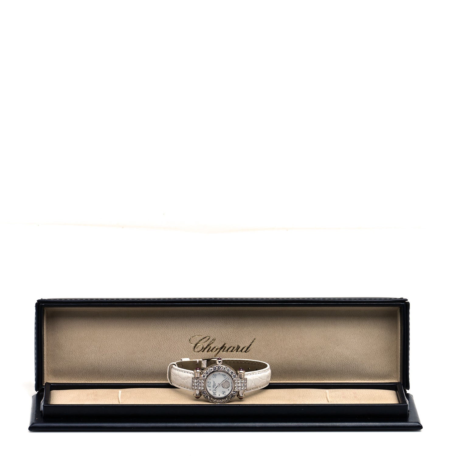 Chopard 18K White Gold Alligator Diamond Pave Bezel 26.5mm Imperiale Quartz Watch White 5 of 5