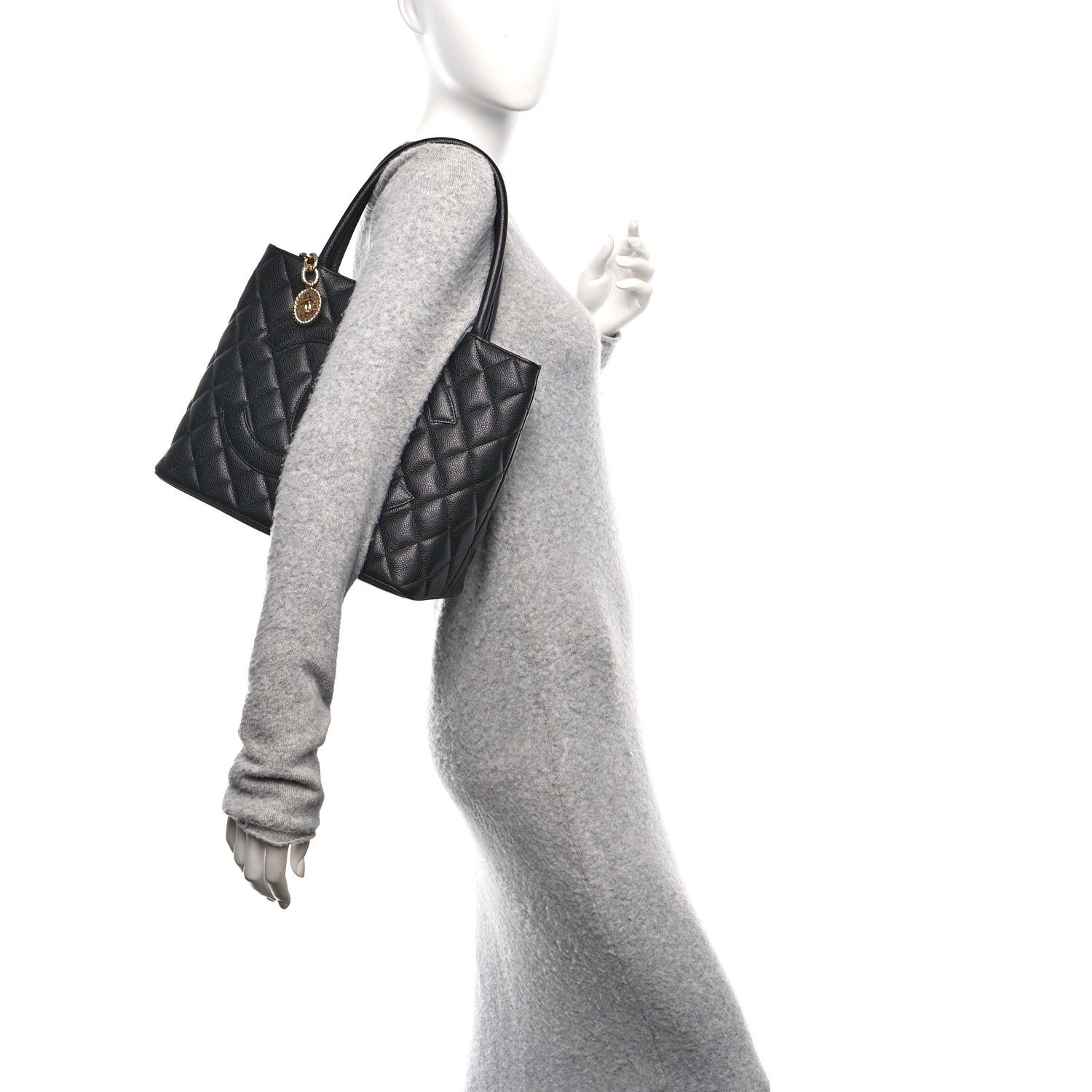 Chanel Caviar Quilted Medallion Tote Black 2 of 10