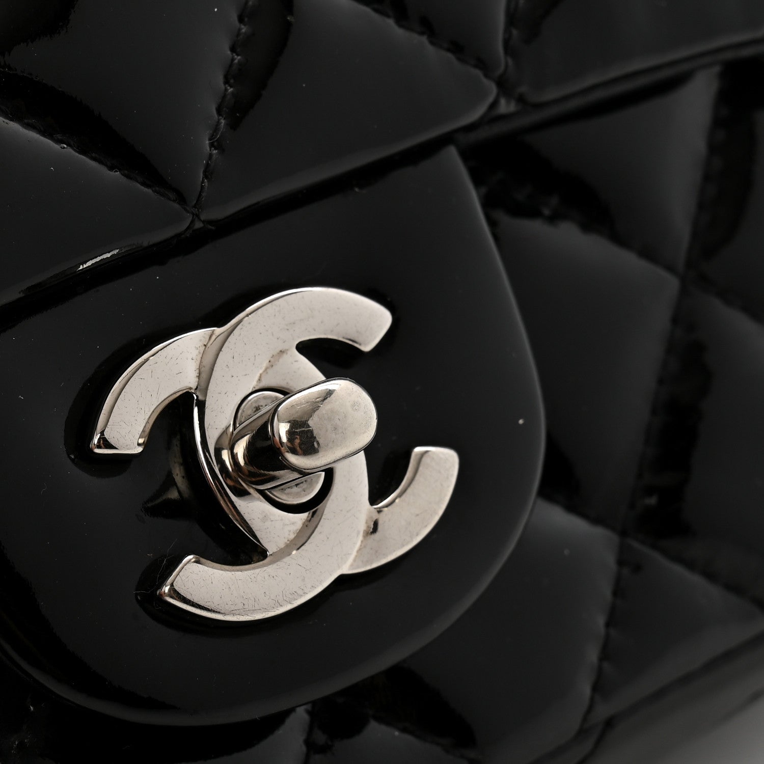 Chanel Patent Calfskin Quilted Extra Mini Rectangular Flap Black 11 of 12