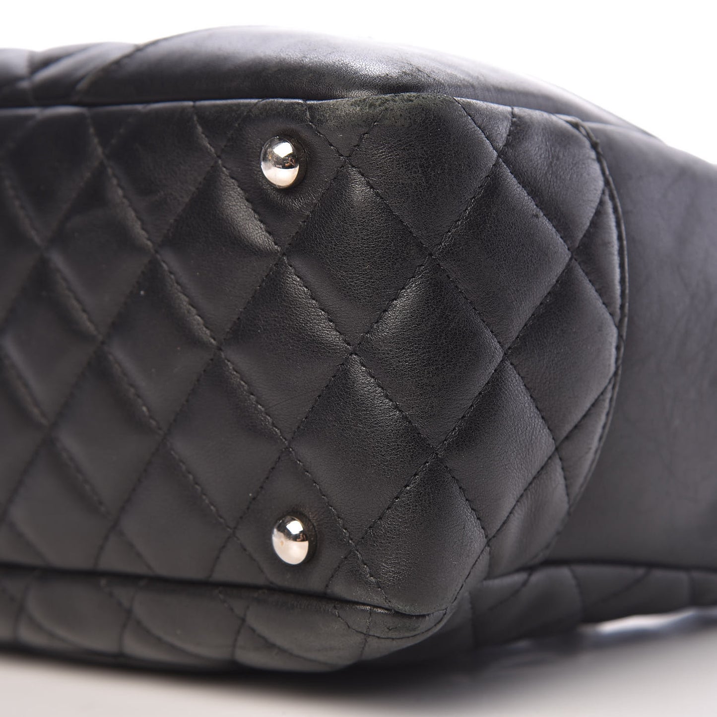 Calfskin Quilted Large Cambon Bowler Black