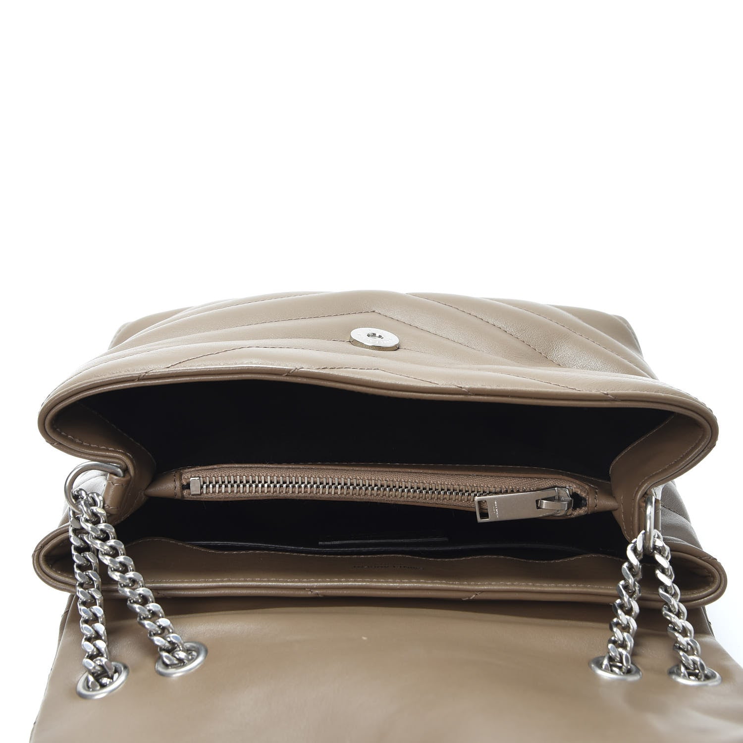 Saint Laurent Calfskin Y Quilted Monogram Small Loulou Chain Satchel Faggio 4 of 10