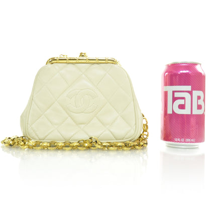 Chanel Lambskin Quilted Evening Bag Light Beige 2 of 3