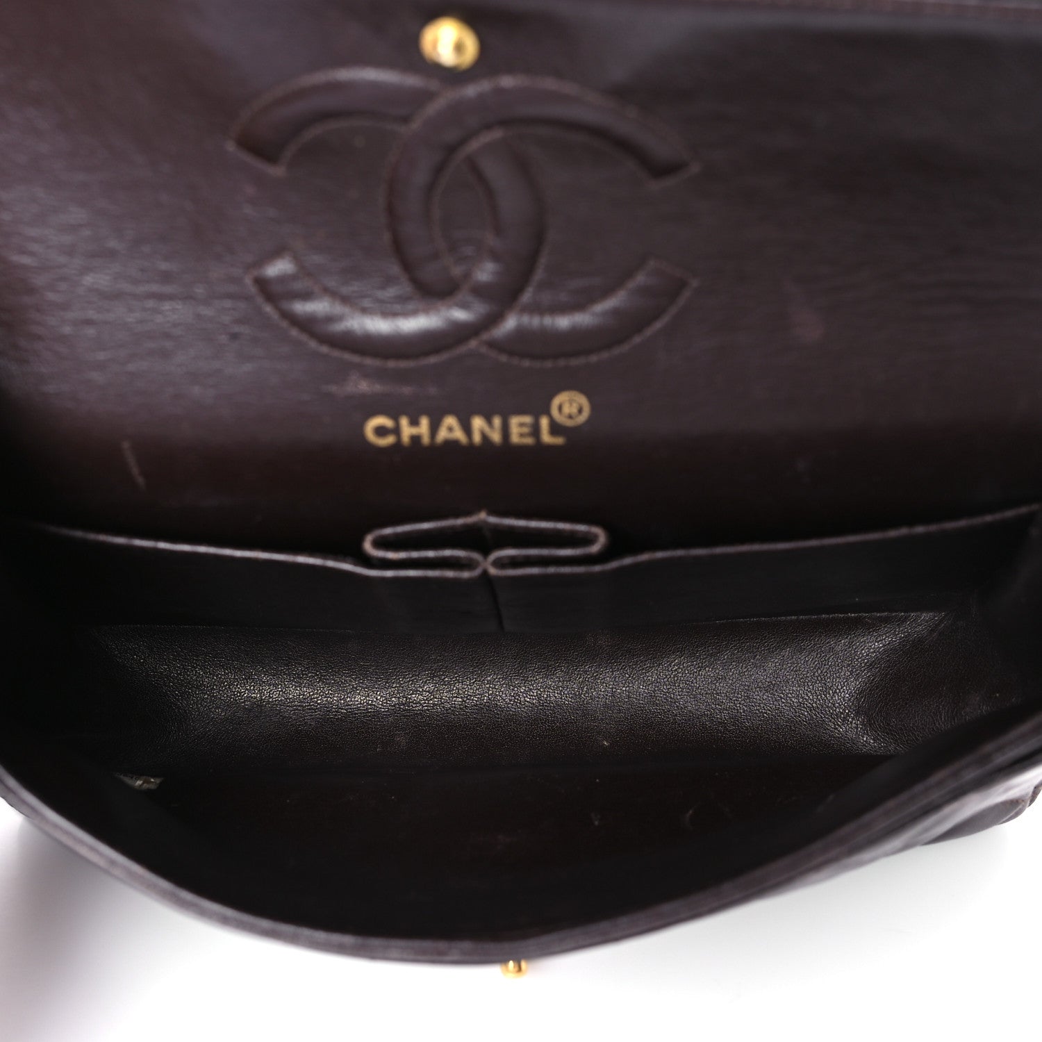 Chanel Lambskin Quilted Medium Double Flap Dark Brown 5 of 12