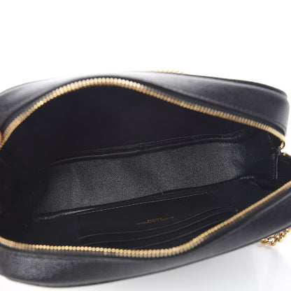 Saint Laurent Grain De Poudre Matelasse Monogram Mini Lou Camera Bag Black 5 of 10