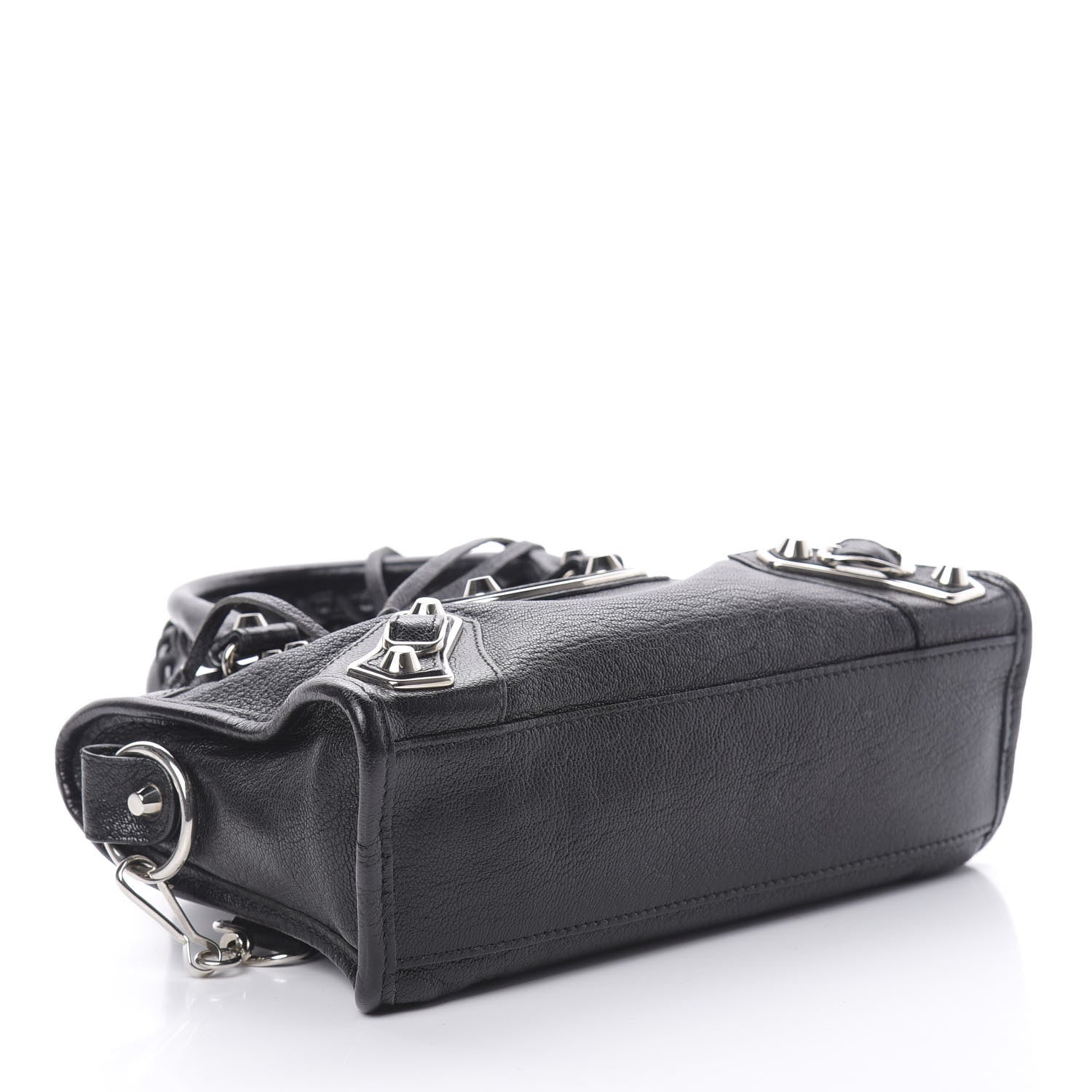 Balenciaga Chevre Silver Metallic Edge Hardware Mini City Black 4 of 10