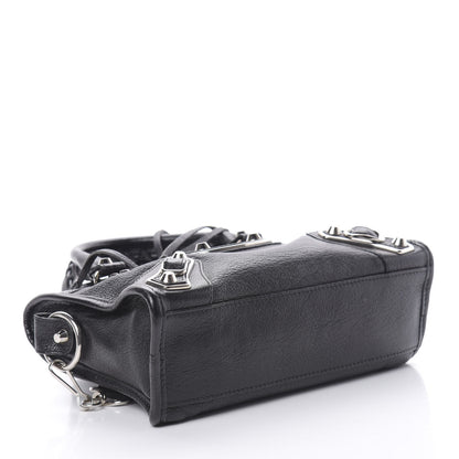 Balenciaga Chevre Silver Metallic Edge Hardware Mini City Black 4 of 10