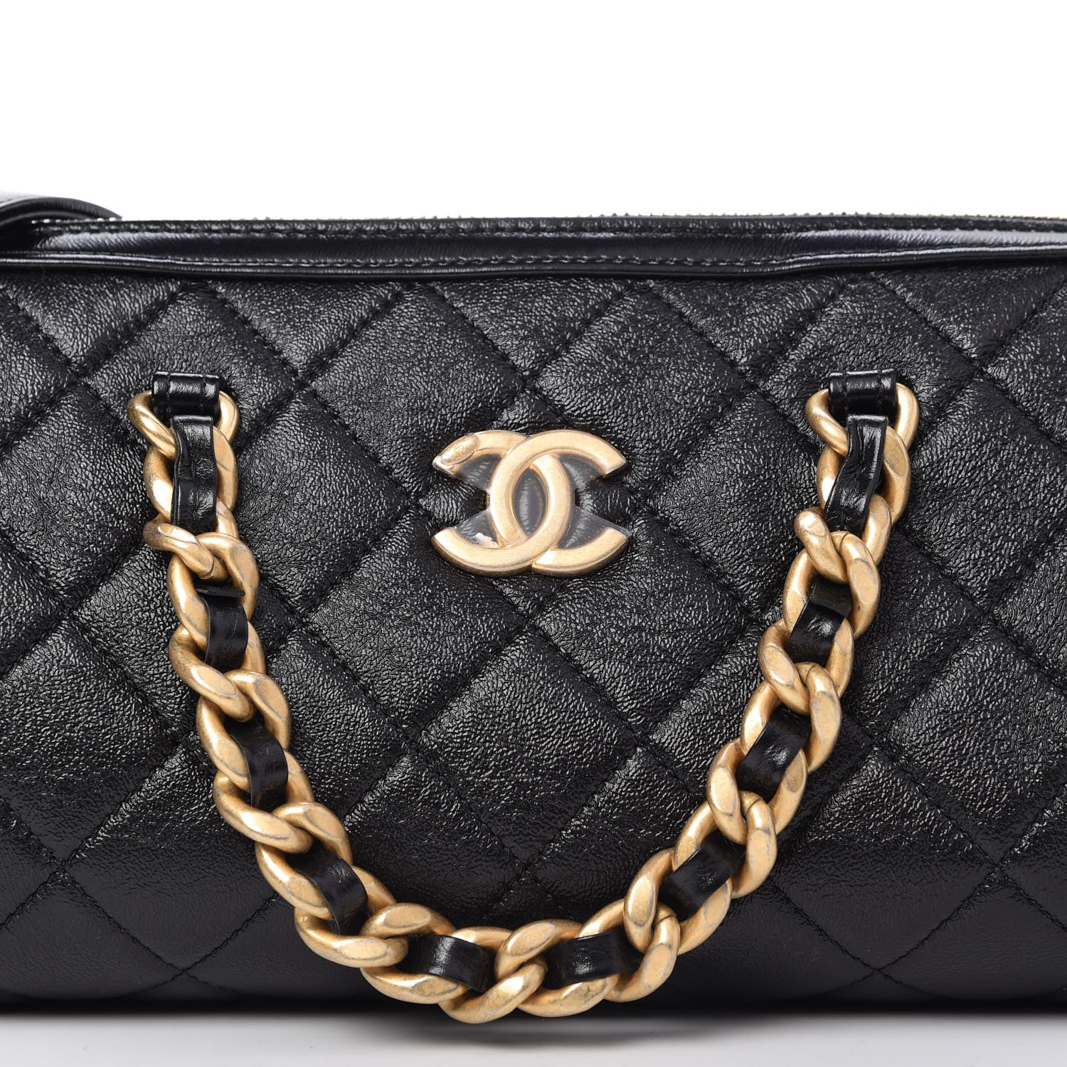 Chanel Shiny Lambskin Quilted Fashion Therapy Bowling Bag Black 10 of 10