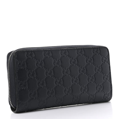 Gucci Guccissima Signature Zip Around Organizer Wallet Blue 3 of 7