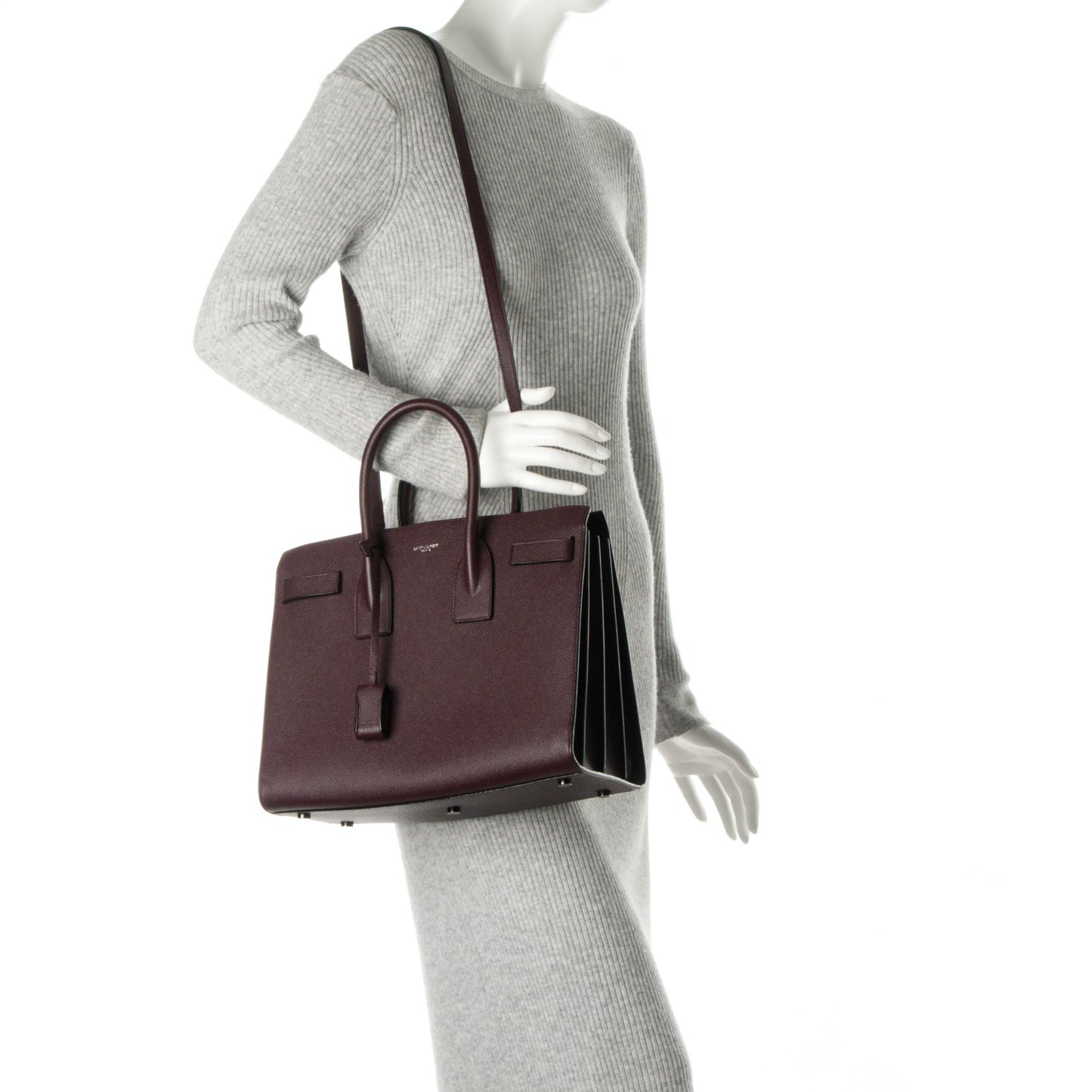 Grained Calfskin Small Classic Sac De Jour Armaranto