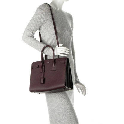 Saint Laurent Grained Calfskin Small Classic Sac De Jour Armaranto 2 of 7