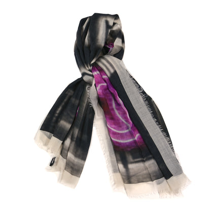 Chanel Cashmere Cinecitta Shawl Black Pink 1 of 6