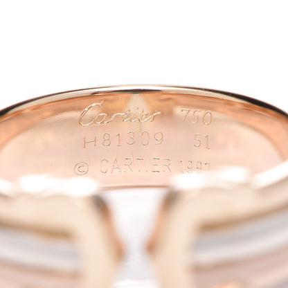 Tiffany CARTIER 18K Pink Yellow White Gold C De Cartier Ring 51 5.75 4 of 4