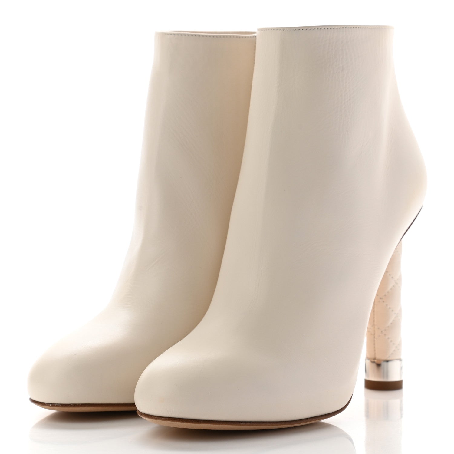 Chanel Calfskin Short Boots 40 White 3 of 12