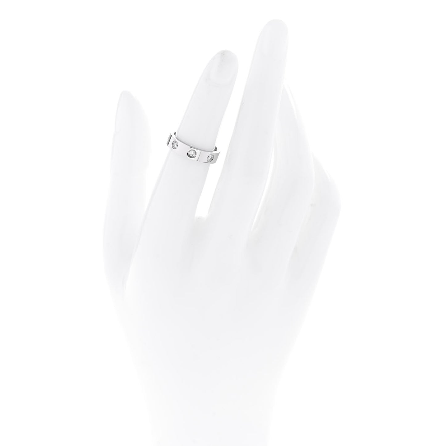 18K White Gold 8 Diamond 4mm Wedding Band LOVE Ring 47 4