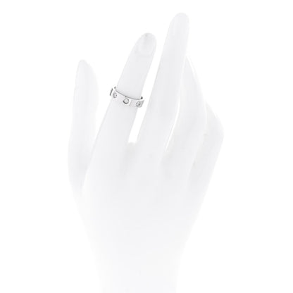 Cartier 18K White Gold 8 Diamond 4mm Wedding Band LOVE Ring 47 4 2 of 4