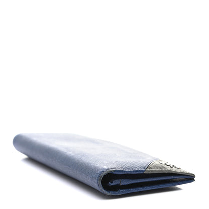 Prada Saffiano Long Wallet Bluette 4 of 13