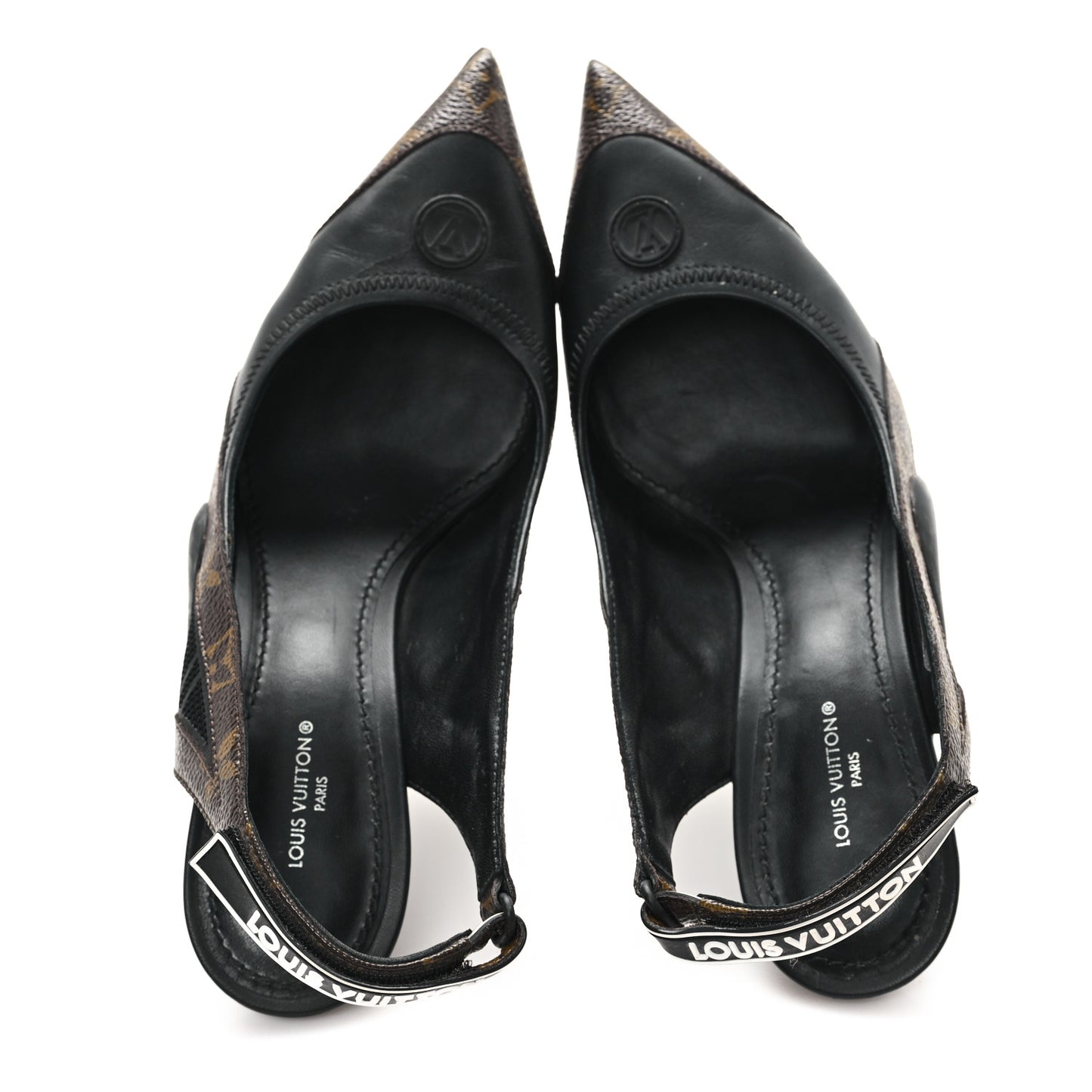 Patent Monogram Archlight Slingback Pumps 38.5 Black