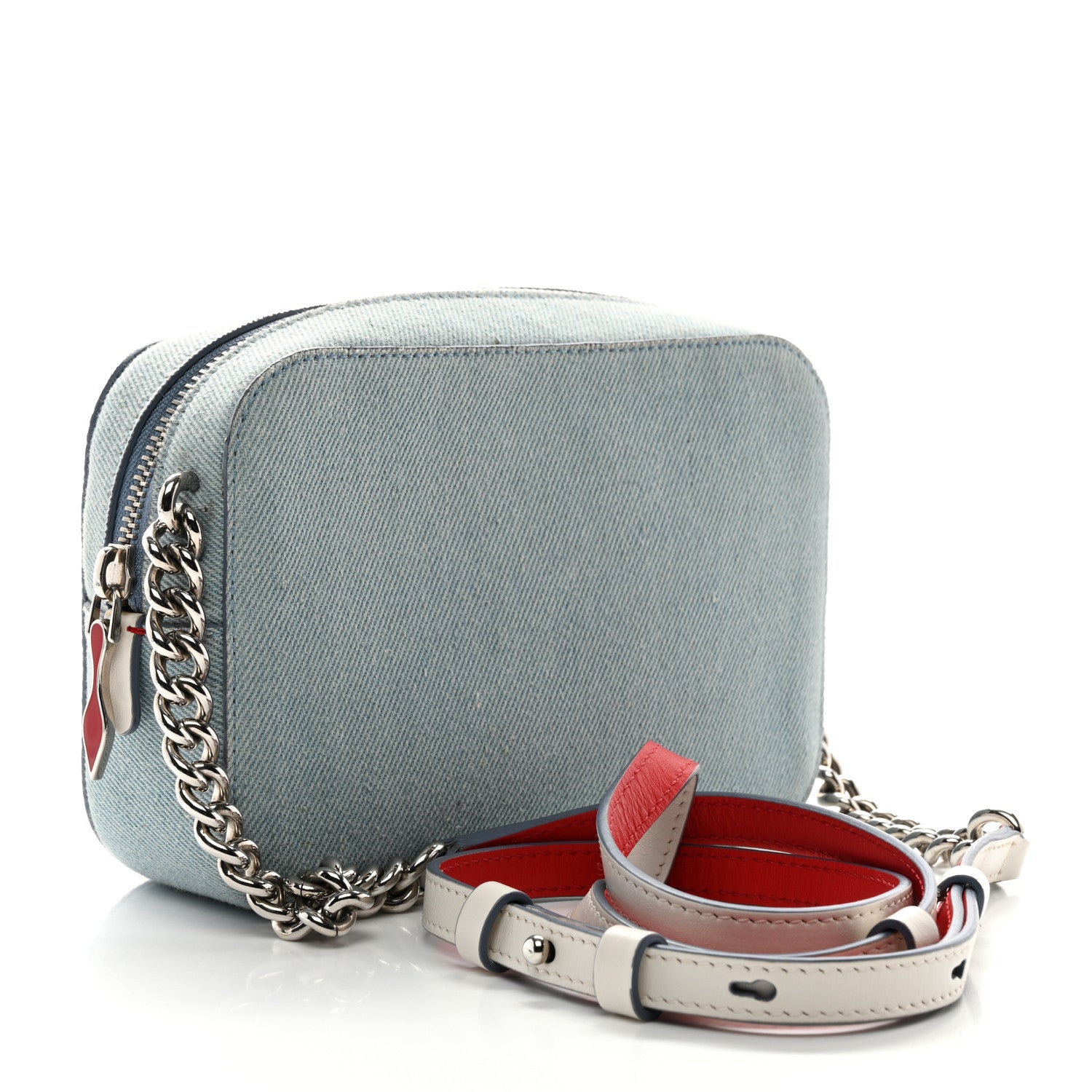 Christian Louboutin Denim Sequin Love Mini Rubylou Crossbody Blue Multicolor 3 of 12