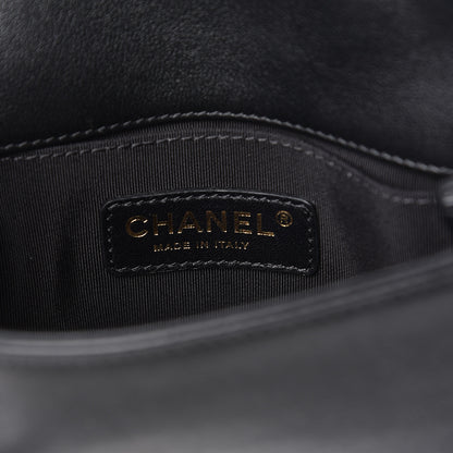 Chanel Calfskin Quilted Graphic Mini Flap Bag White Black 6 of 10