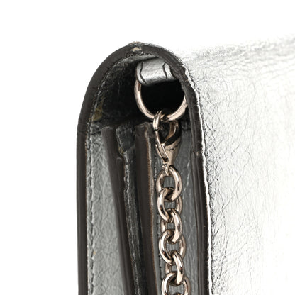 Saint Laurent Metallic Crinkled Calfskin Belle de Jour Chain Clutch Silver 10 of 11