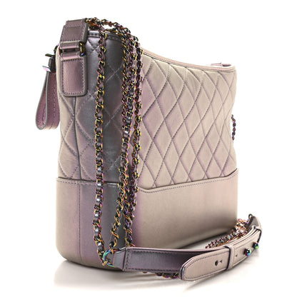 Chanel Iridescent Lambskin Calfskin Quilted Medium Gabrielle Hobo Light Purple 3 of 11