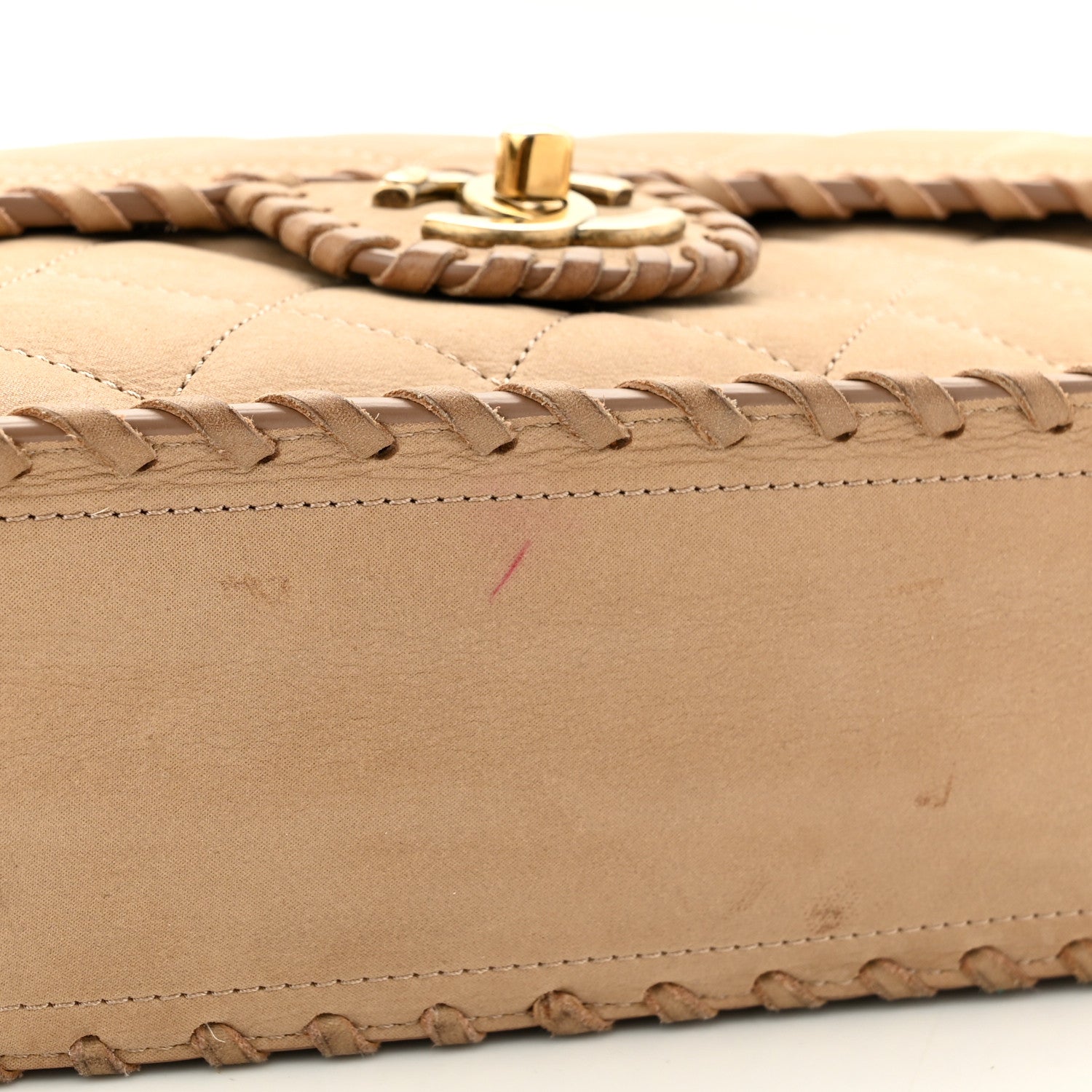 Chanel Iridescent Calfskin Jumbo Happy Stitch Flap Beige 11 of 11