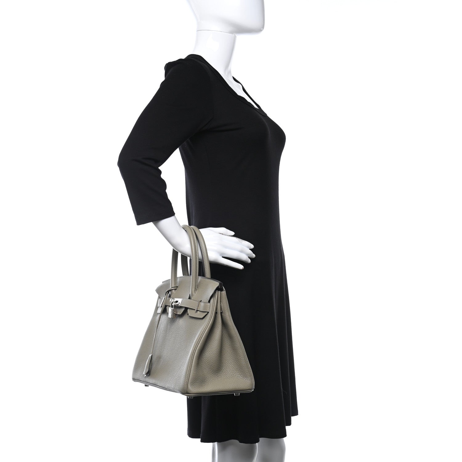 Hermes Taurillon Clemence Birkin 30 Sauge 3 of 10