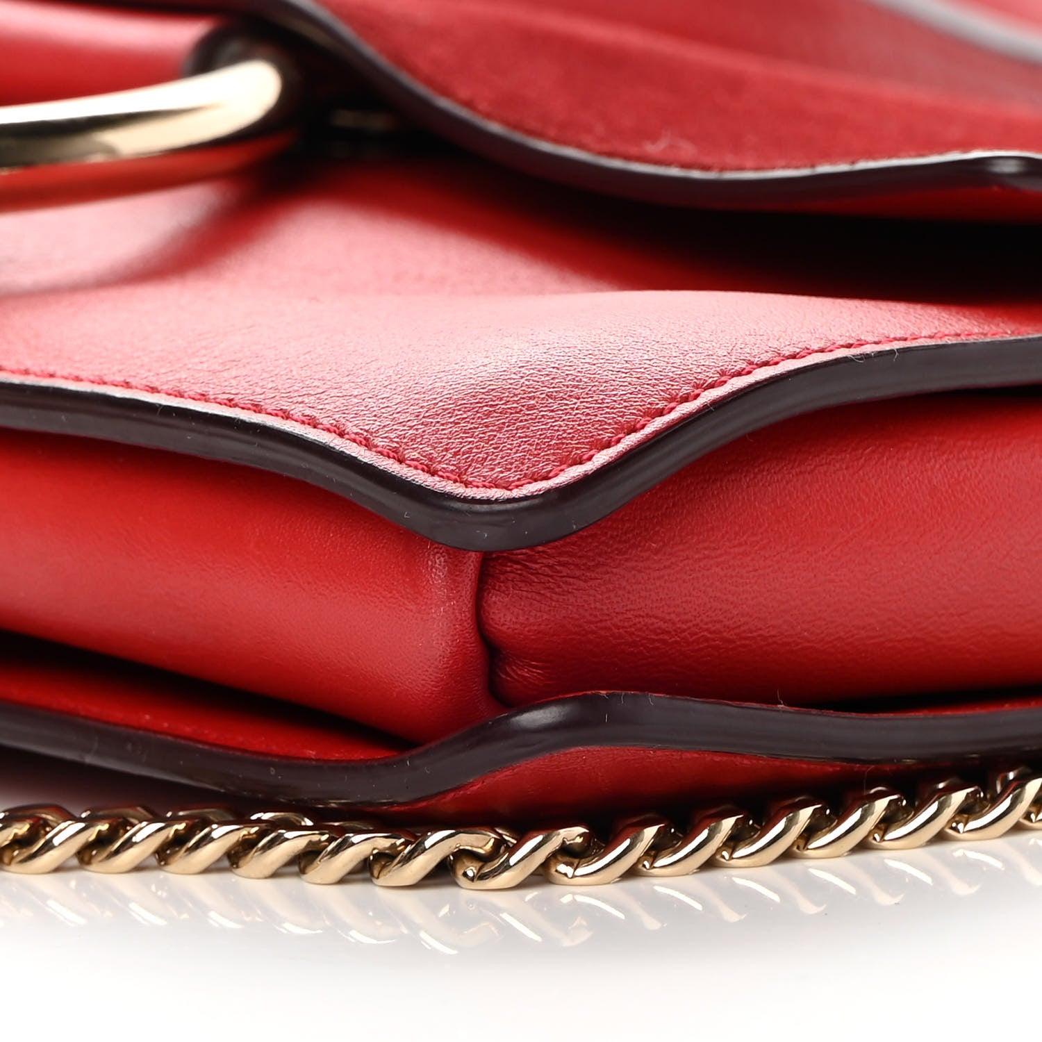 Chloe Suede Calfskin Small Faye Shoulder Bag Red 10 of 16