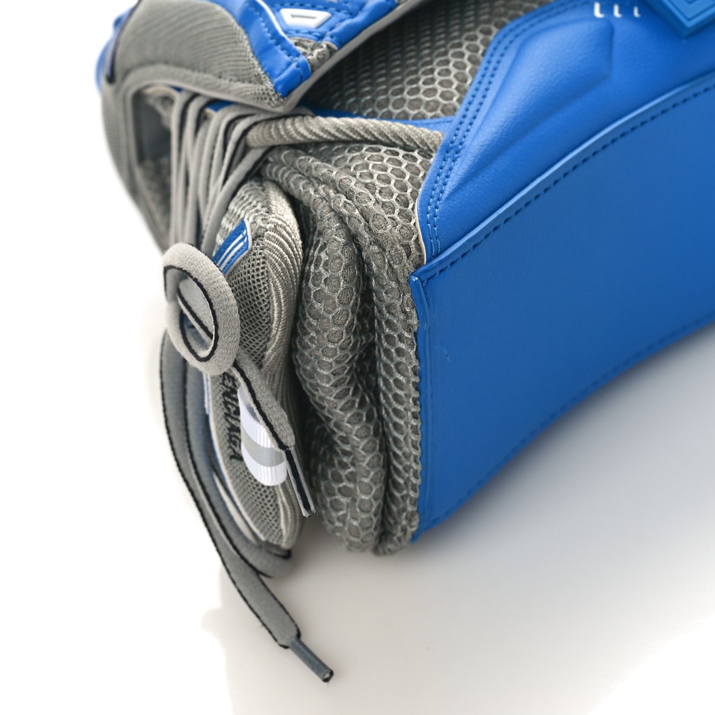 Faux Calfskin Fabric Small Sneakerhead Top Handle Bag Blue Grey